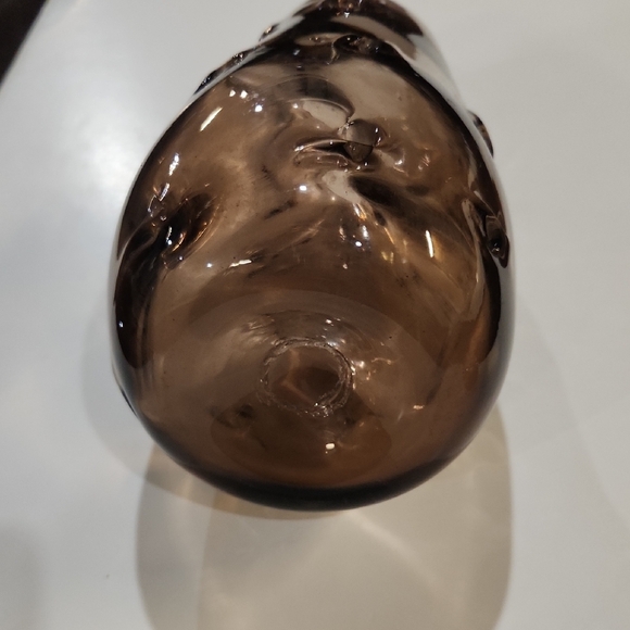 Vintage Smoky Brown Glass Vase - Picture 2 of 3
